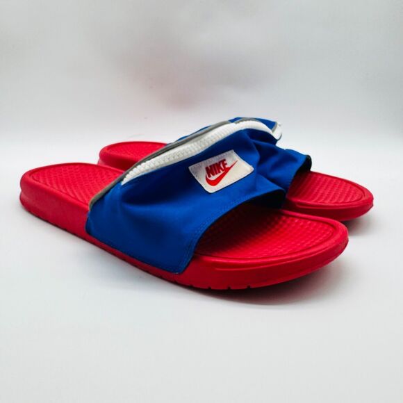 Nike Red and Blue Slip-On slides - Picture 2 of 11